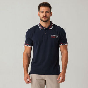 Hilton Vintage Clinton Gore 96 Red Blue White Polo Shirt - XL